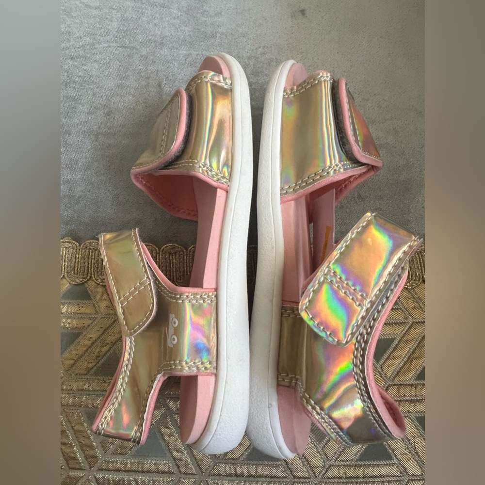 See Kai Run Logan Gold Shine Sandals  Little Girl Size 12